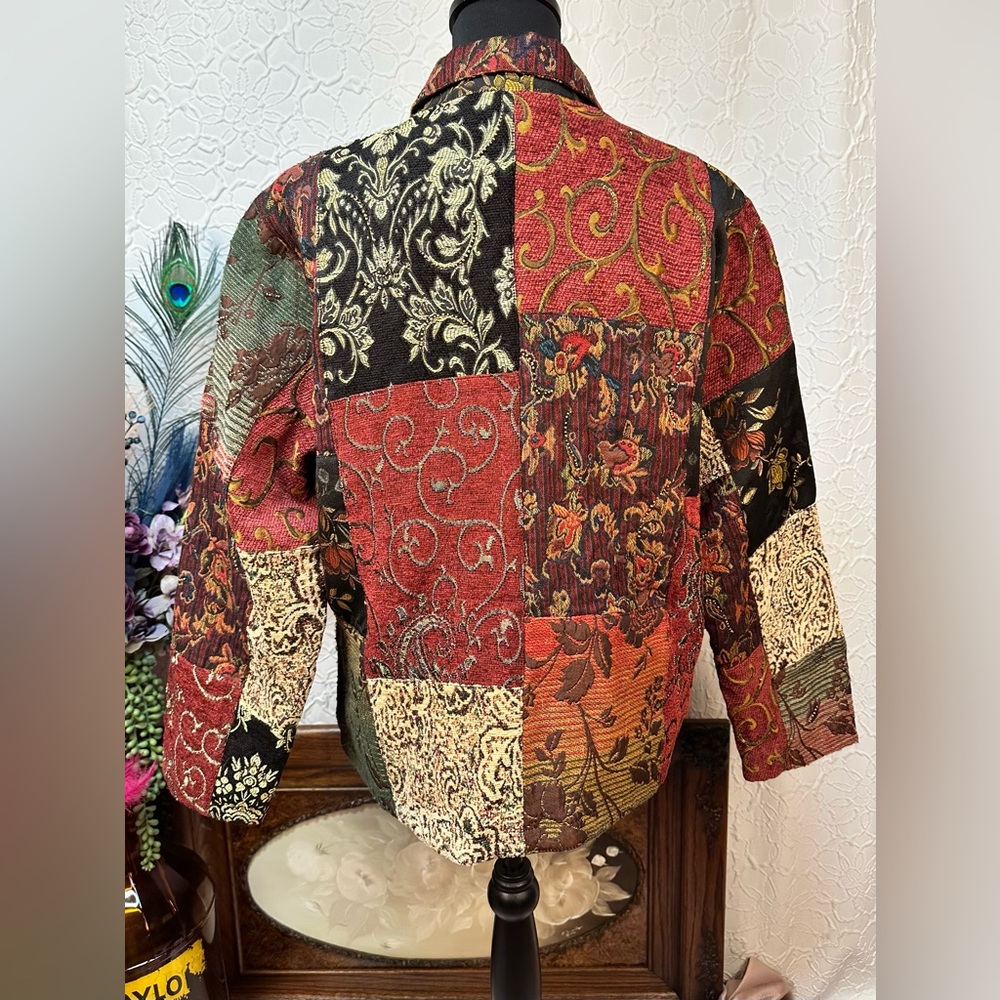 Chico's Multicolor Embroidered Patchwork Jacket (… - image 5